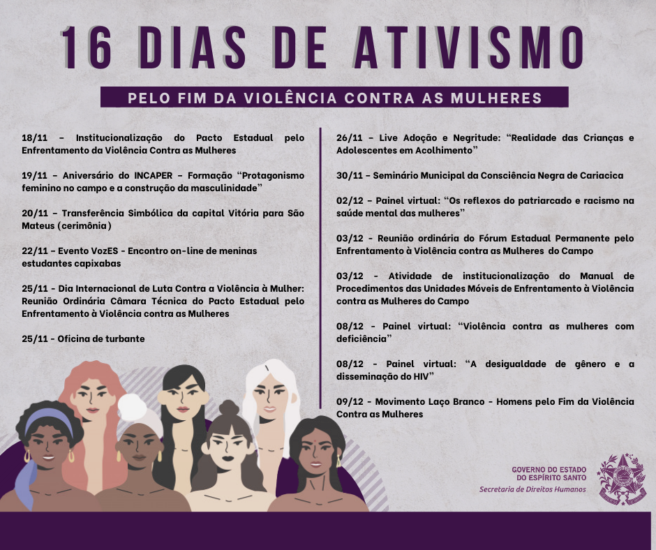 21 dias de ativismo pelo fim da violência contra as mulheres